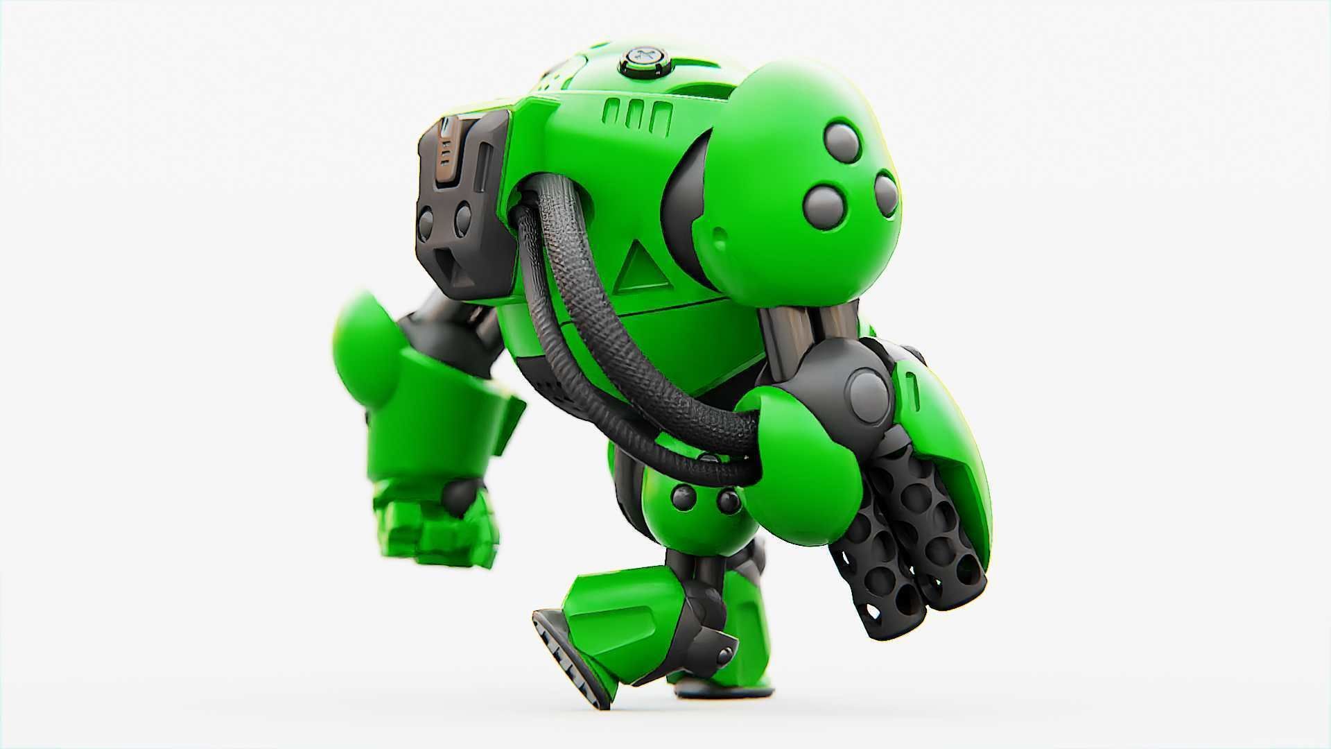 MILITARY BOT F-500 RIGGED 3D model_24