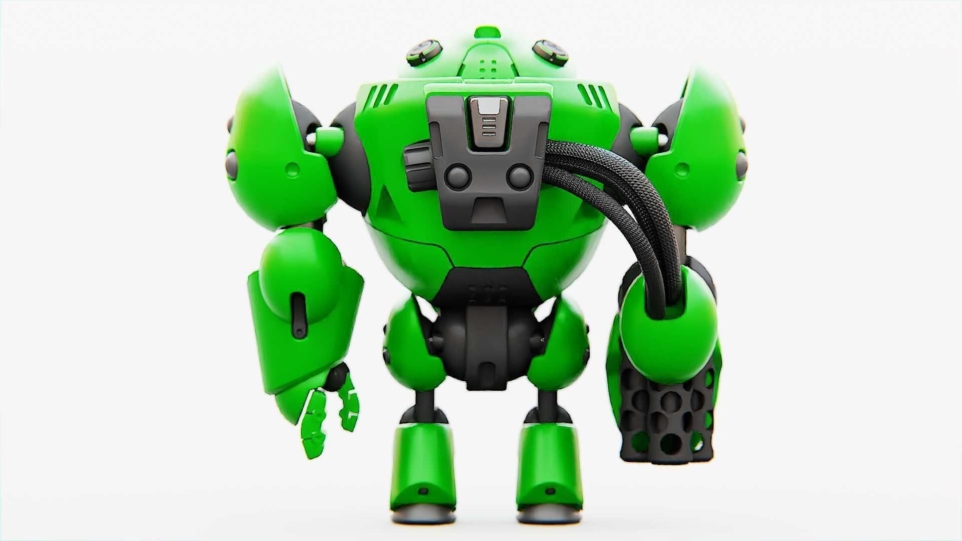 MILITARY BOT F-500 RIGGED 3D model_21