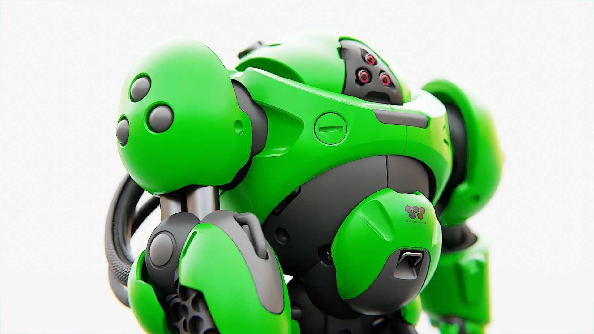 MILITARY BOT F-500 RIGGED 3D model_28