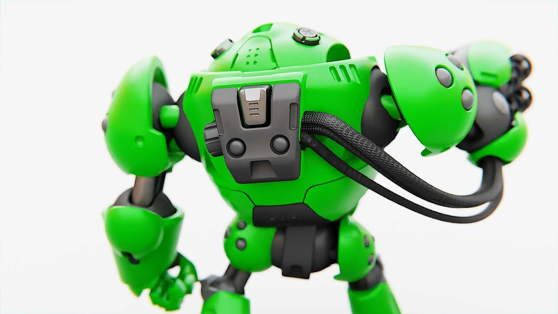 MILITARY BOT F-500 RIGGED 3D model_8