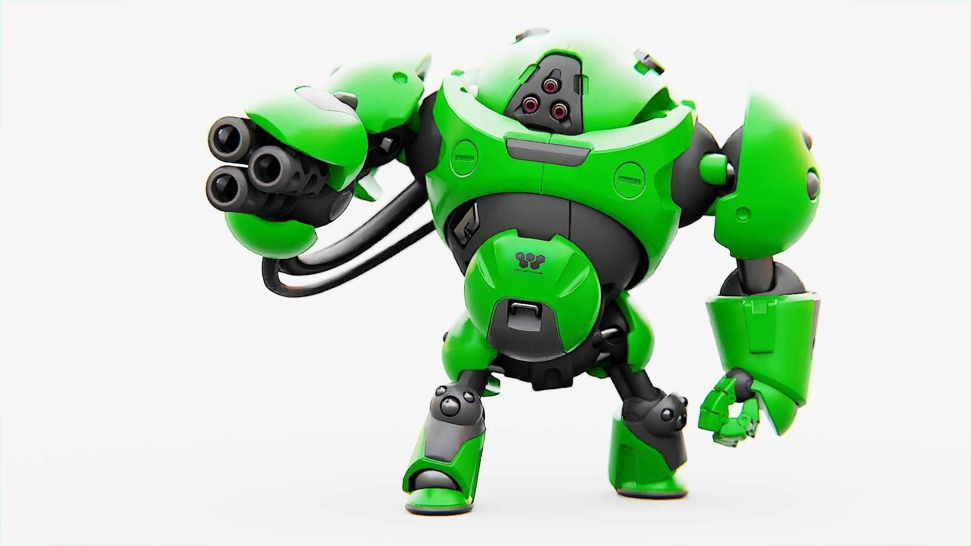 MILITARY BOT F-500 RIGGED 3D model_1