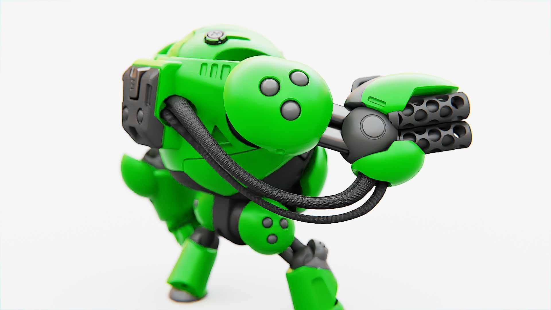 MILITARY BOT F-500 RIGGED 3D model_6