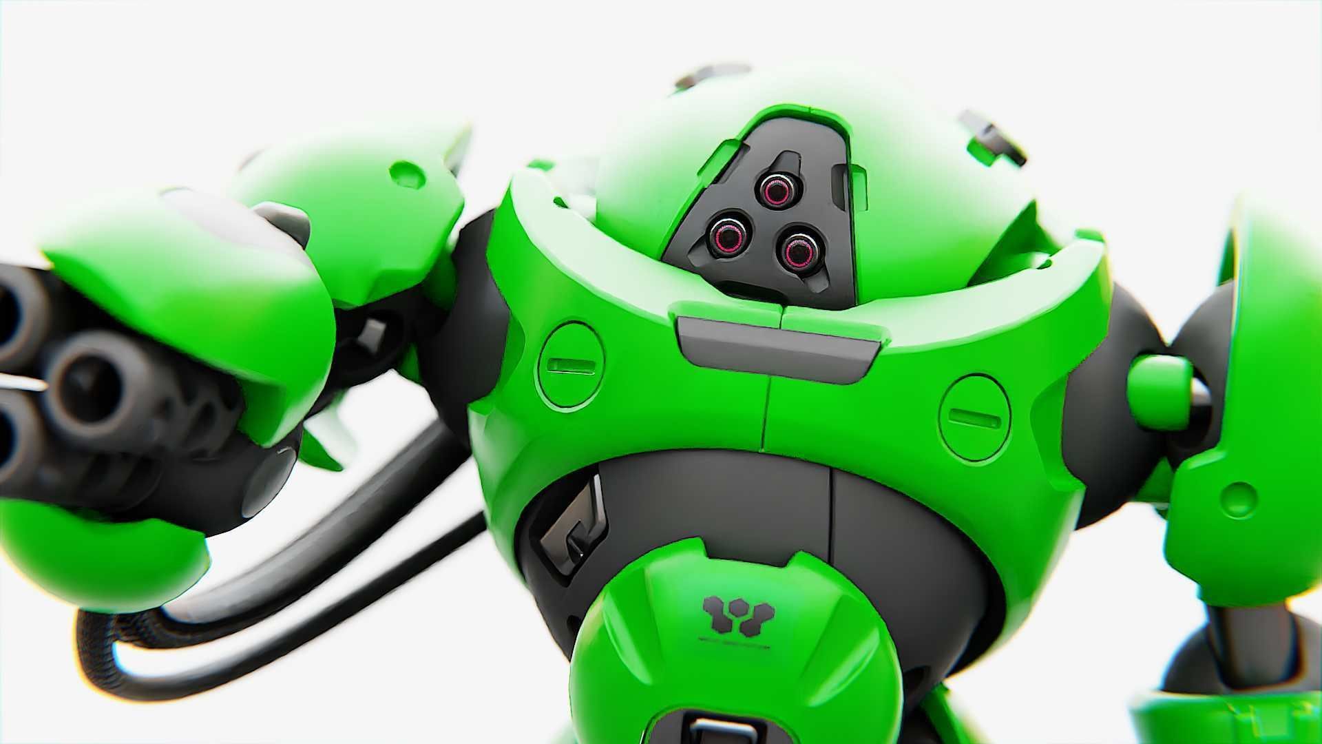 MILITARY BOT F-500 RIGGED 3D model_14