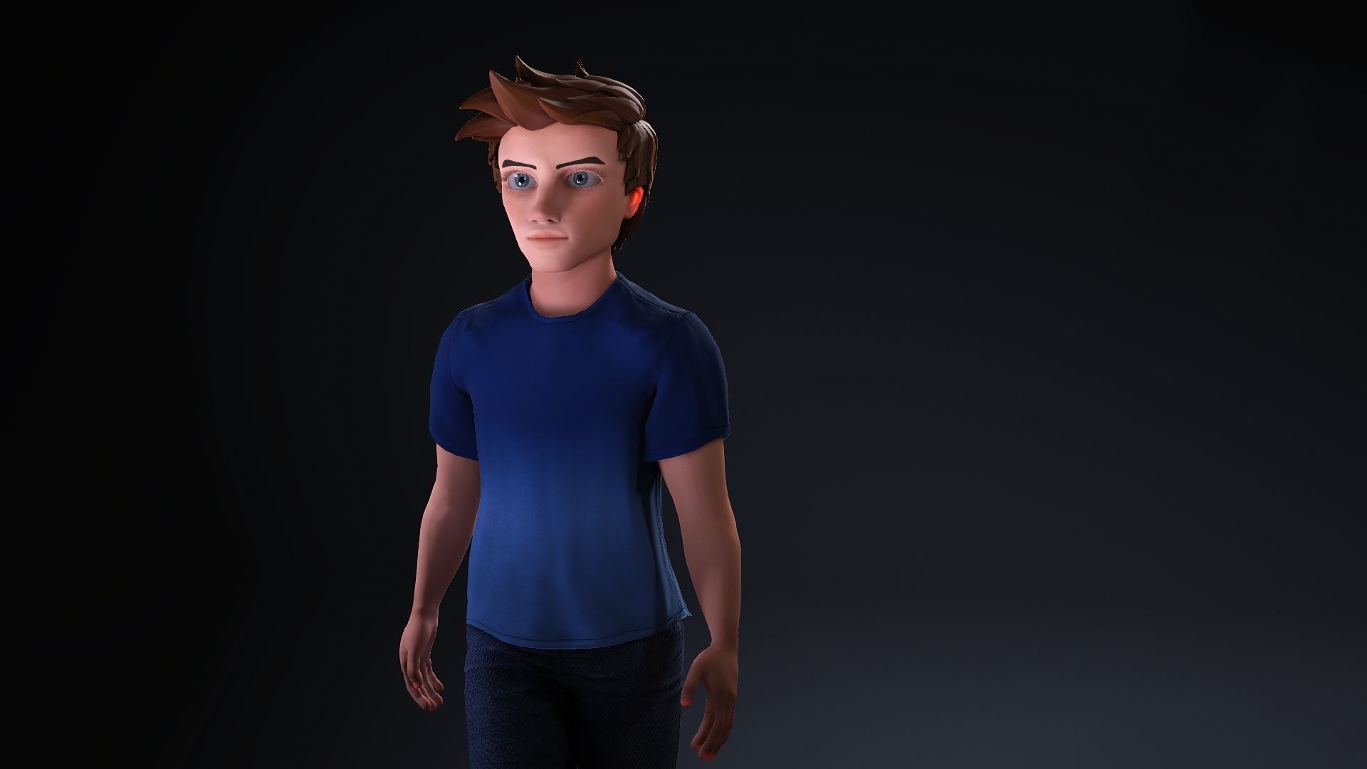 Saeed Rigged Animated 2500 Free animations tutorial Low-poly 3D model_5