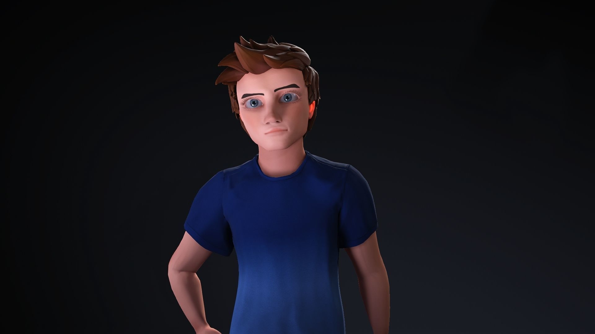 Saeed Rigged Animated 2500 Free animations tutorial Low-poly 3D model_7