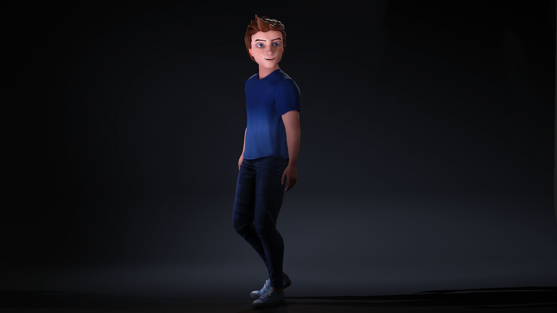 Saeed Rigged Animated 2500 Free animations tutorial Low-poly 3D model_6