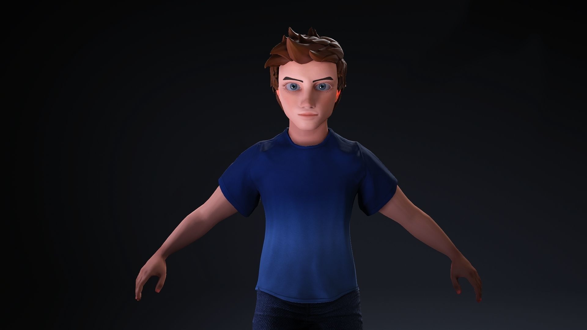 Saeed Rigged Animated 2500 Free animations tutorial Low-poly 3D model_9