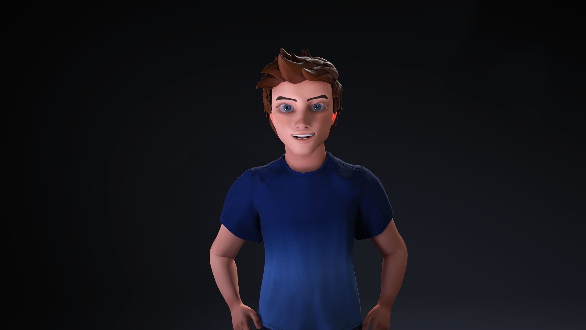 Saeed Rigged Animated 2500 Free animations tutorial Low-poly 3D model_8