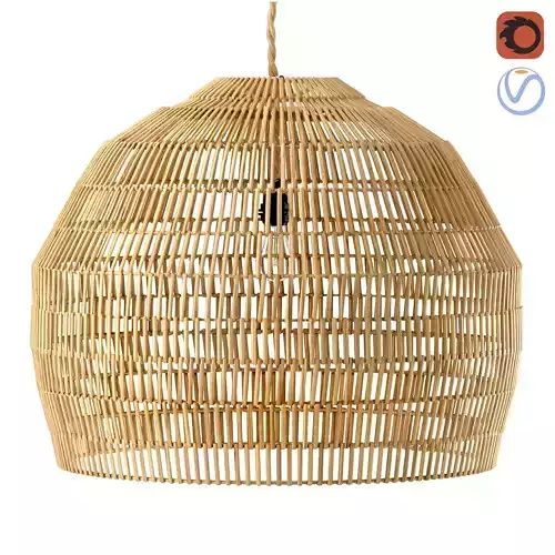 Couleur Locale Namar roped rattan spherical lamp 3D model