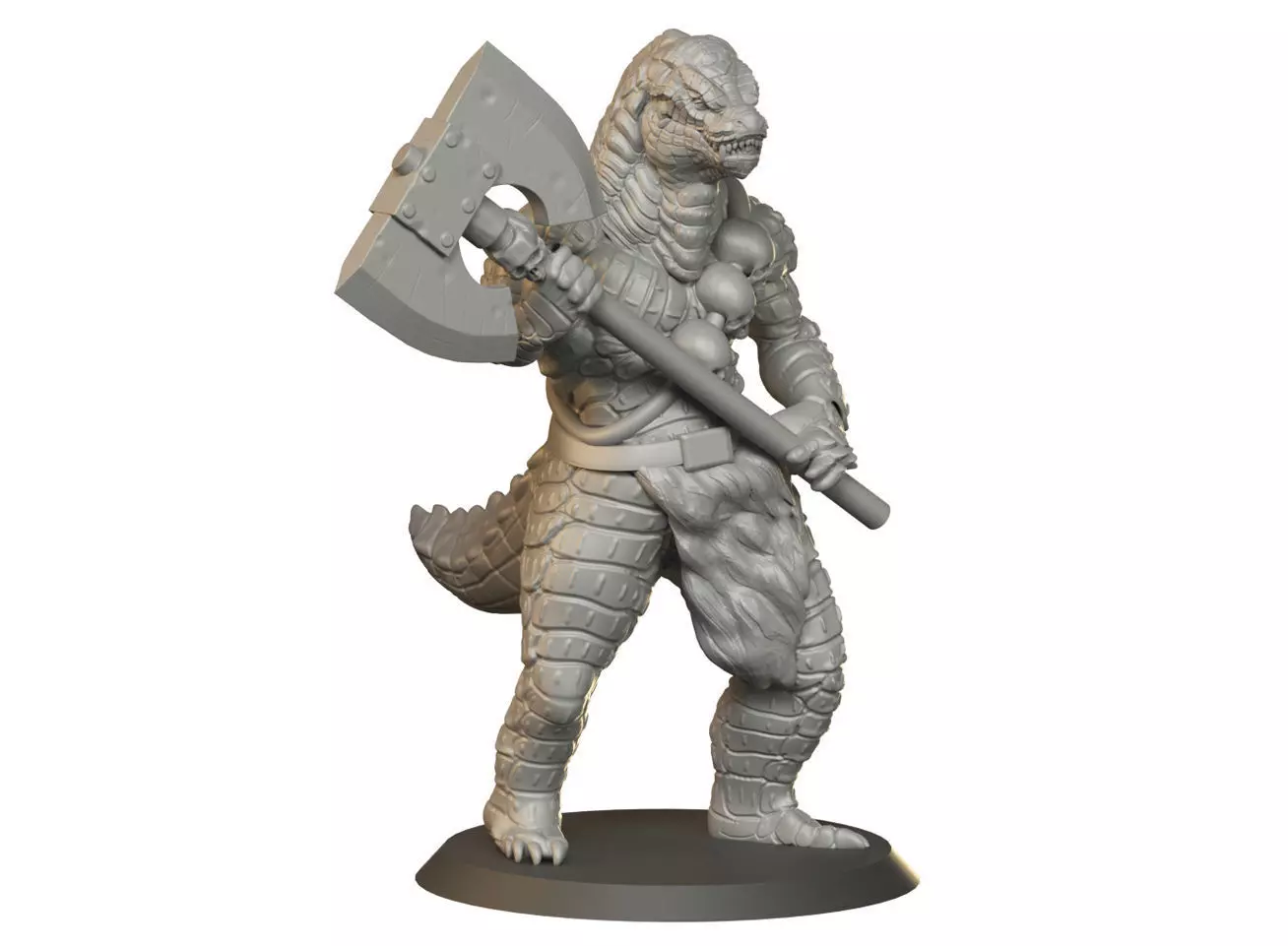 Reptile with axe 3D print model