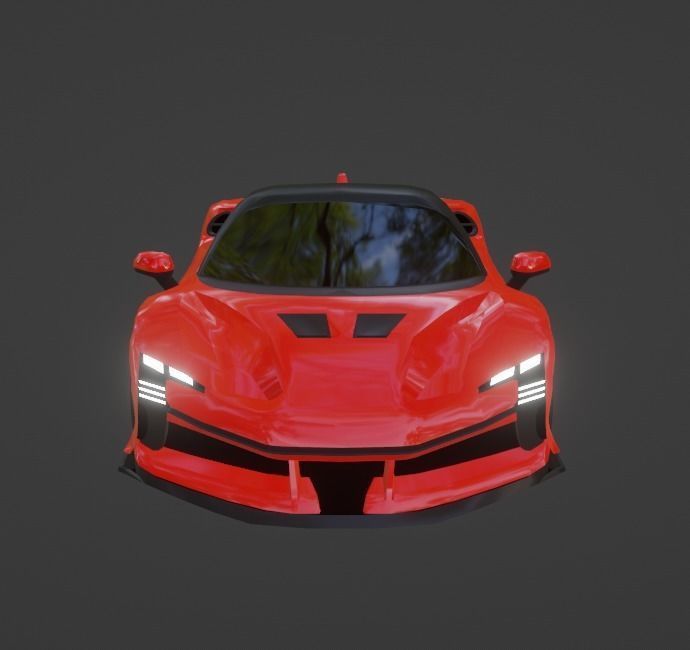 Ferrari SF90 XX Low-poly 3D model_14
