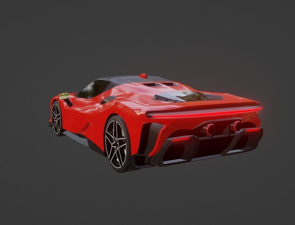 Ferrari SF90 XX Low-poly 3D model_12