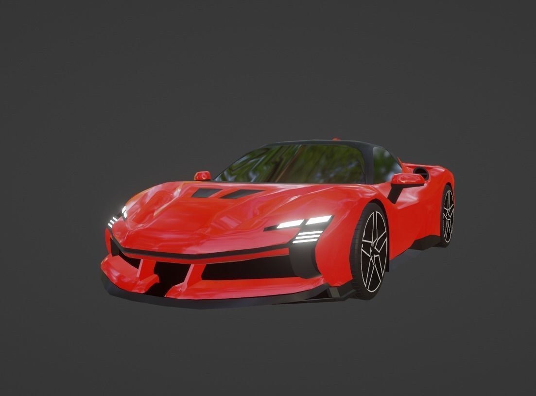 Ferrari SF90 XX Low-poly 3D model_10
