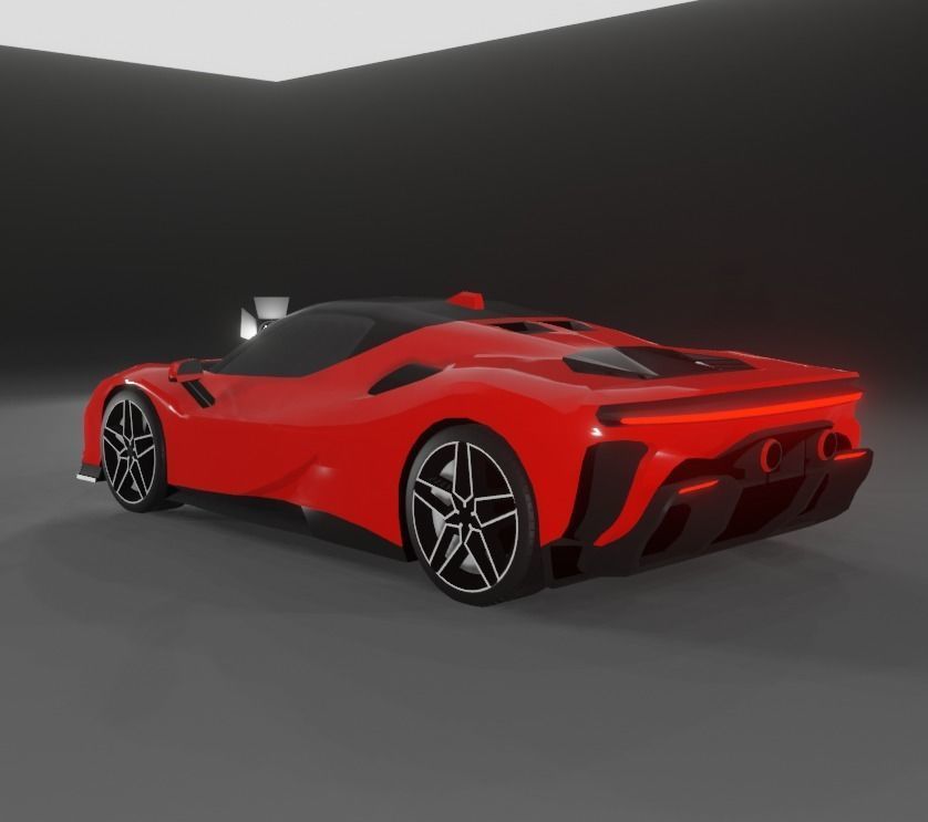 Ferrari SF90 XX Low-poly 3D model_5