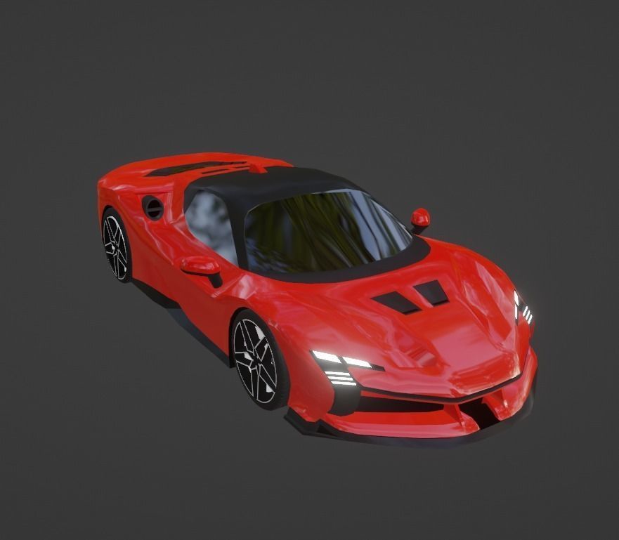 Ferrari SF90 XX Low-poly 3D model_17