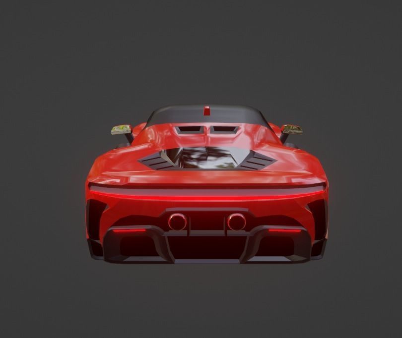 Ferrari SF90 XX Low-poly 3D model_13