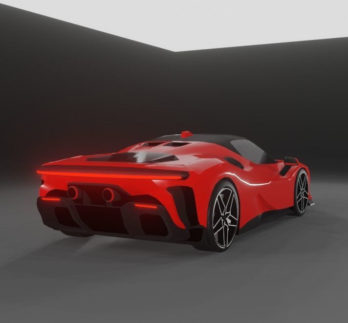 Ferrari SF90 XX Low-poly 3D model_7