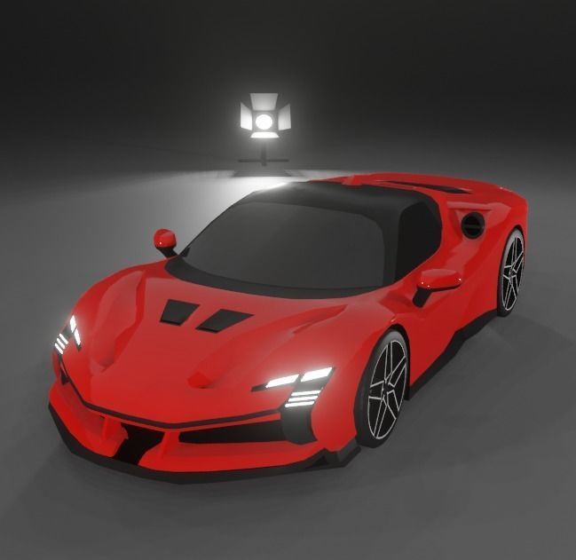 Ferrari SF90 XX Low-poly 3D model_1