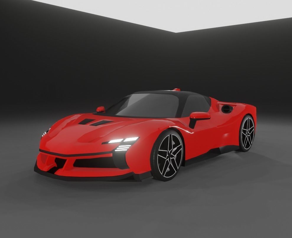 Ferrari SF90 XX Low-poly 3D model_8