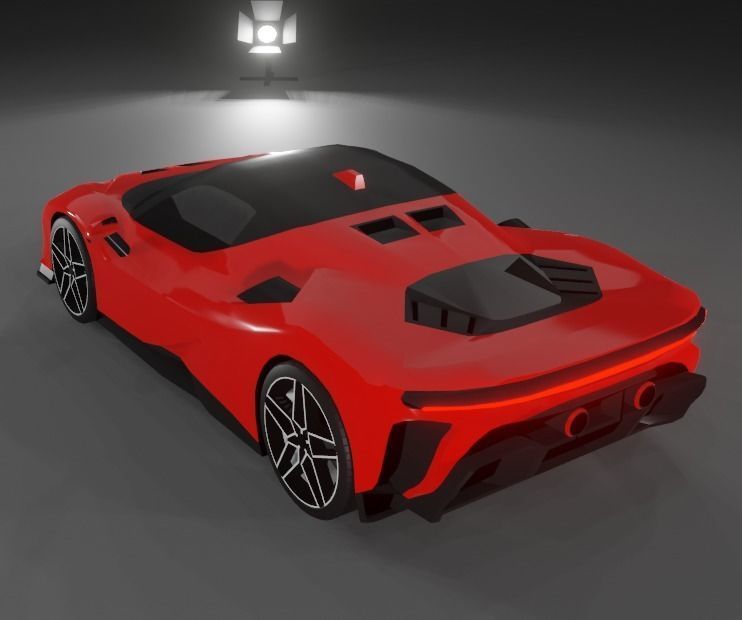 Ferrari SF90 XX Low-poly 3D model_3