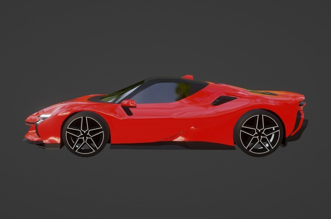 Ferrari SF90 XX Low-poly 3D model_11