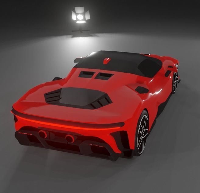 Ferrari SF90 XX Low-poly 3D model_9