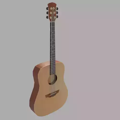 Low-Poly 3D acoustic guitar