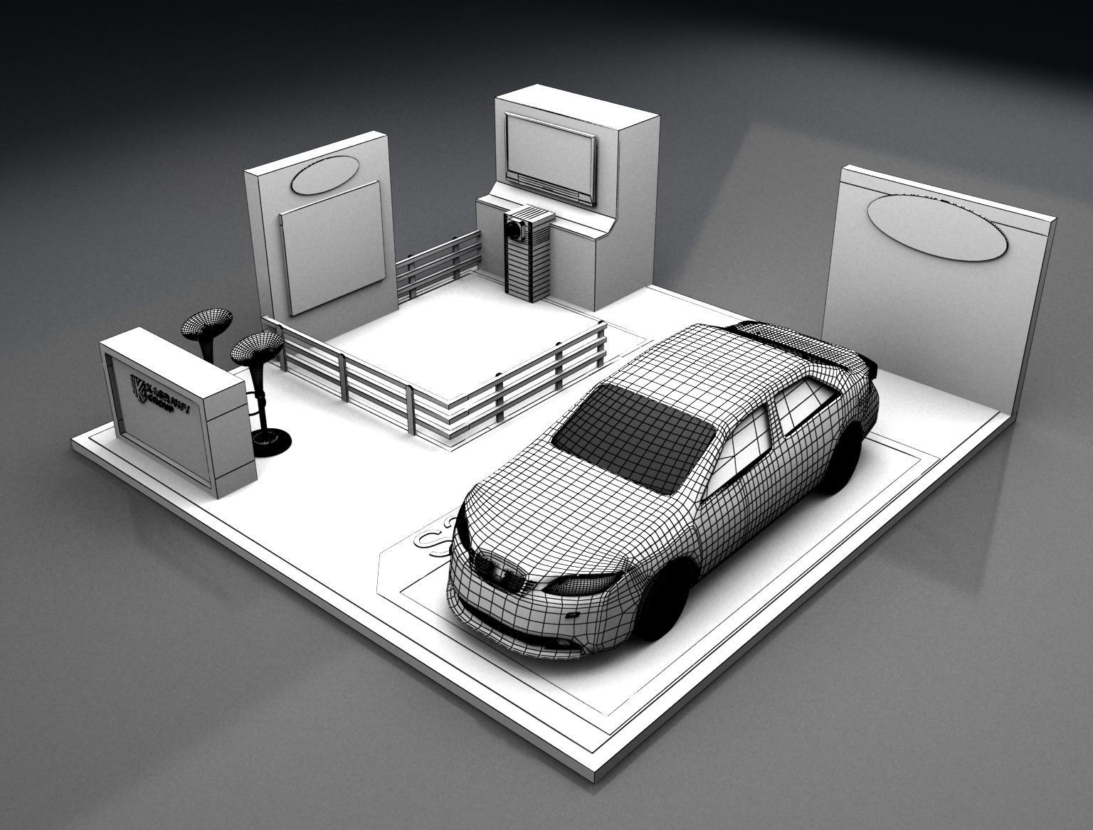 Booth Exhibition Stand a272 3D model_12
