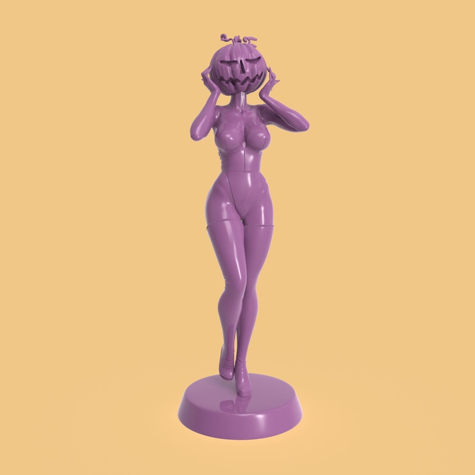 Lady Pumpkinhead 3D print model_16