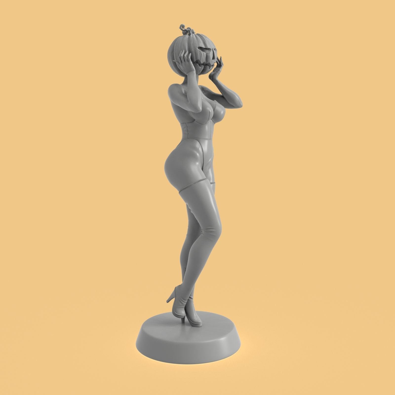 Lady Pumpkinhead 3D print model_2