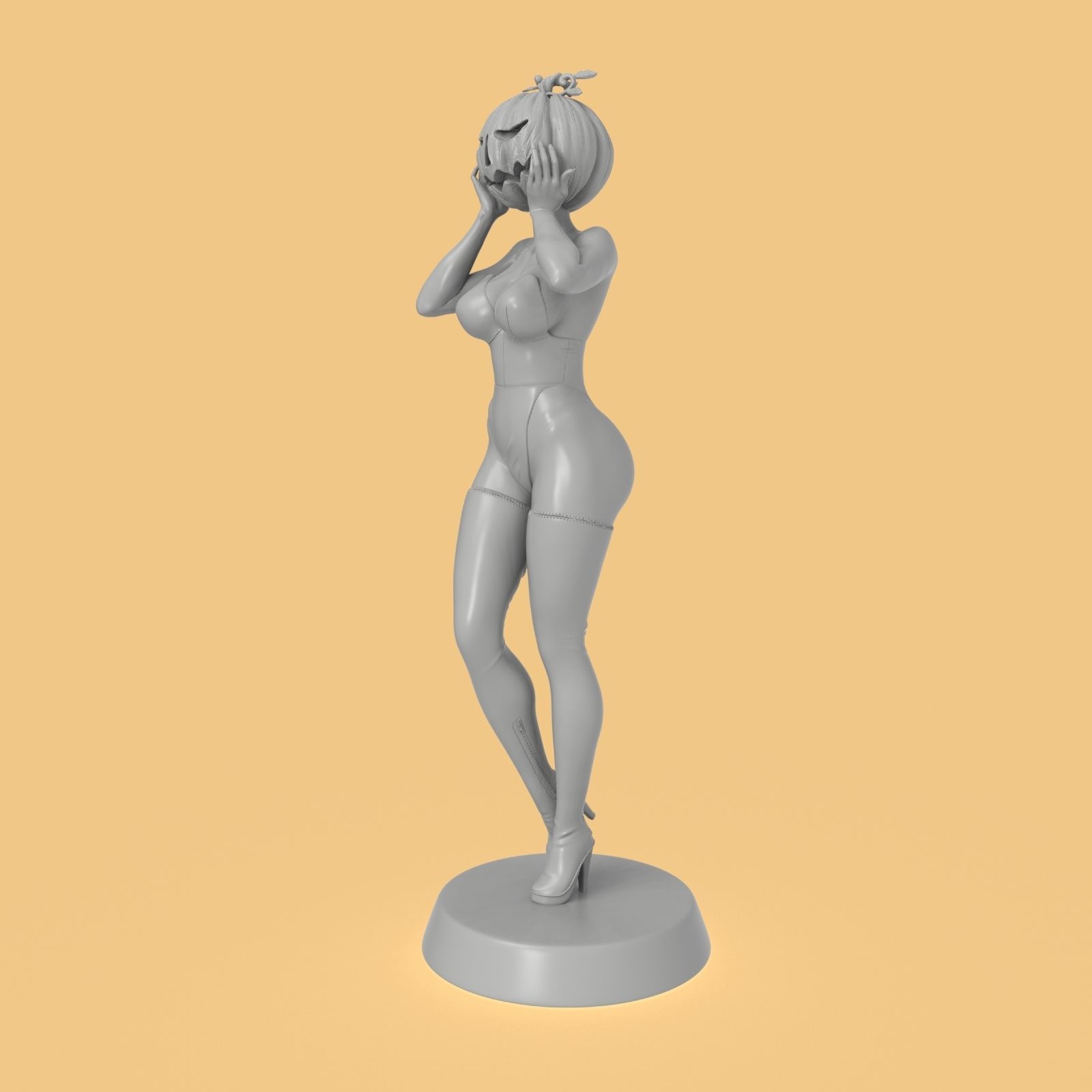 Lady Pumpkinhead 3D print model_1