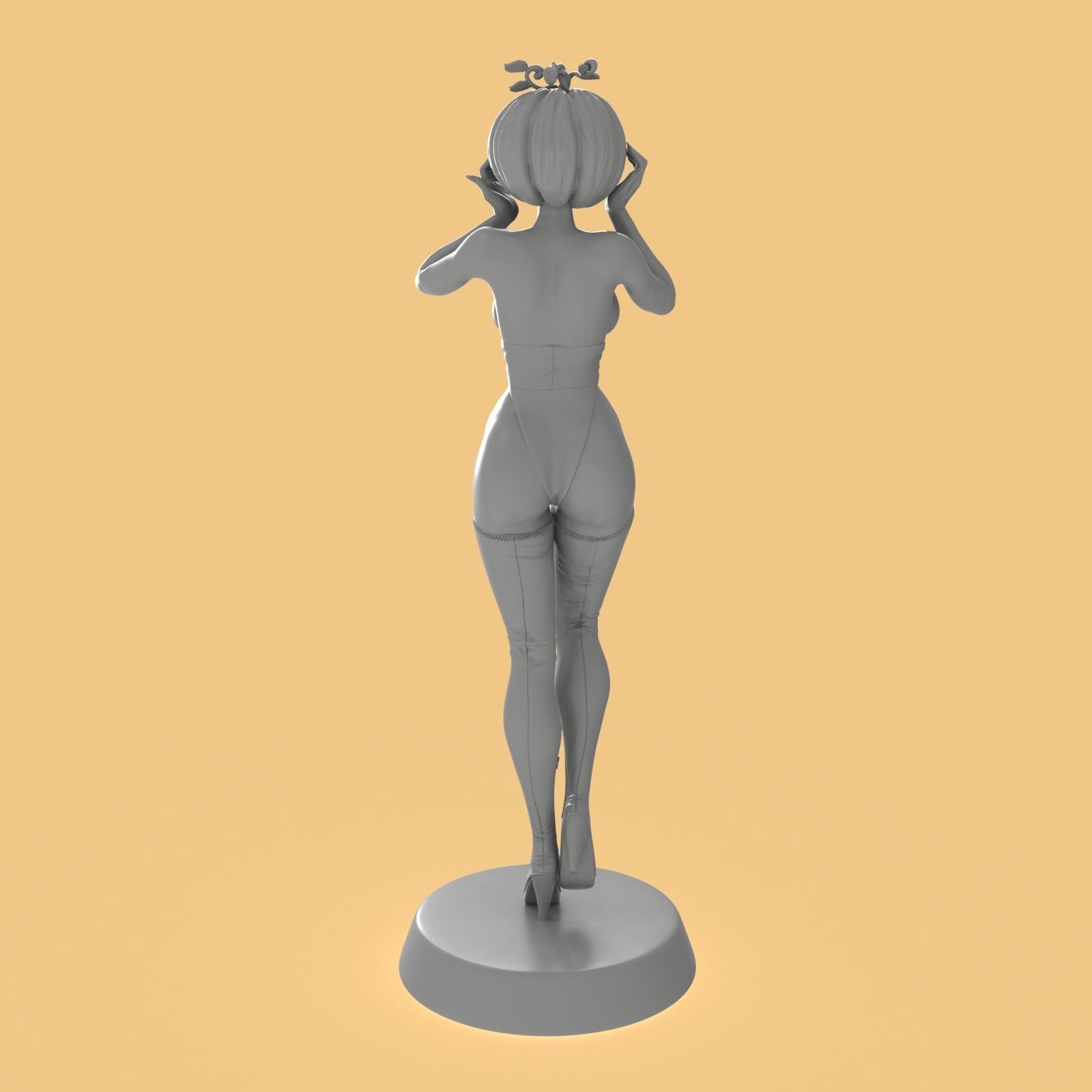 Lady Pumpkinhead 3D print model_3