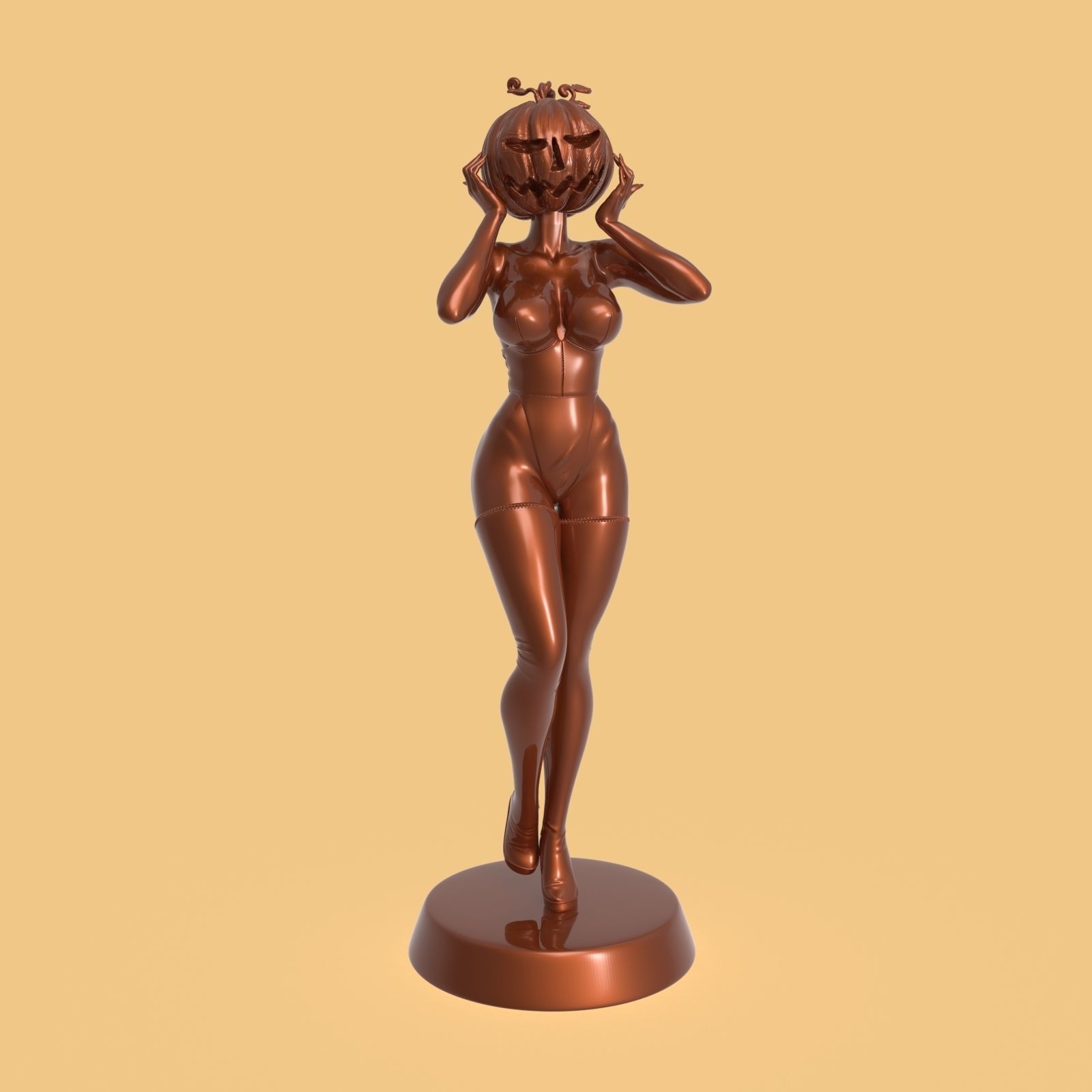 Lady Pumpkinhead 3D print model_11