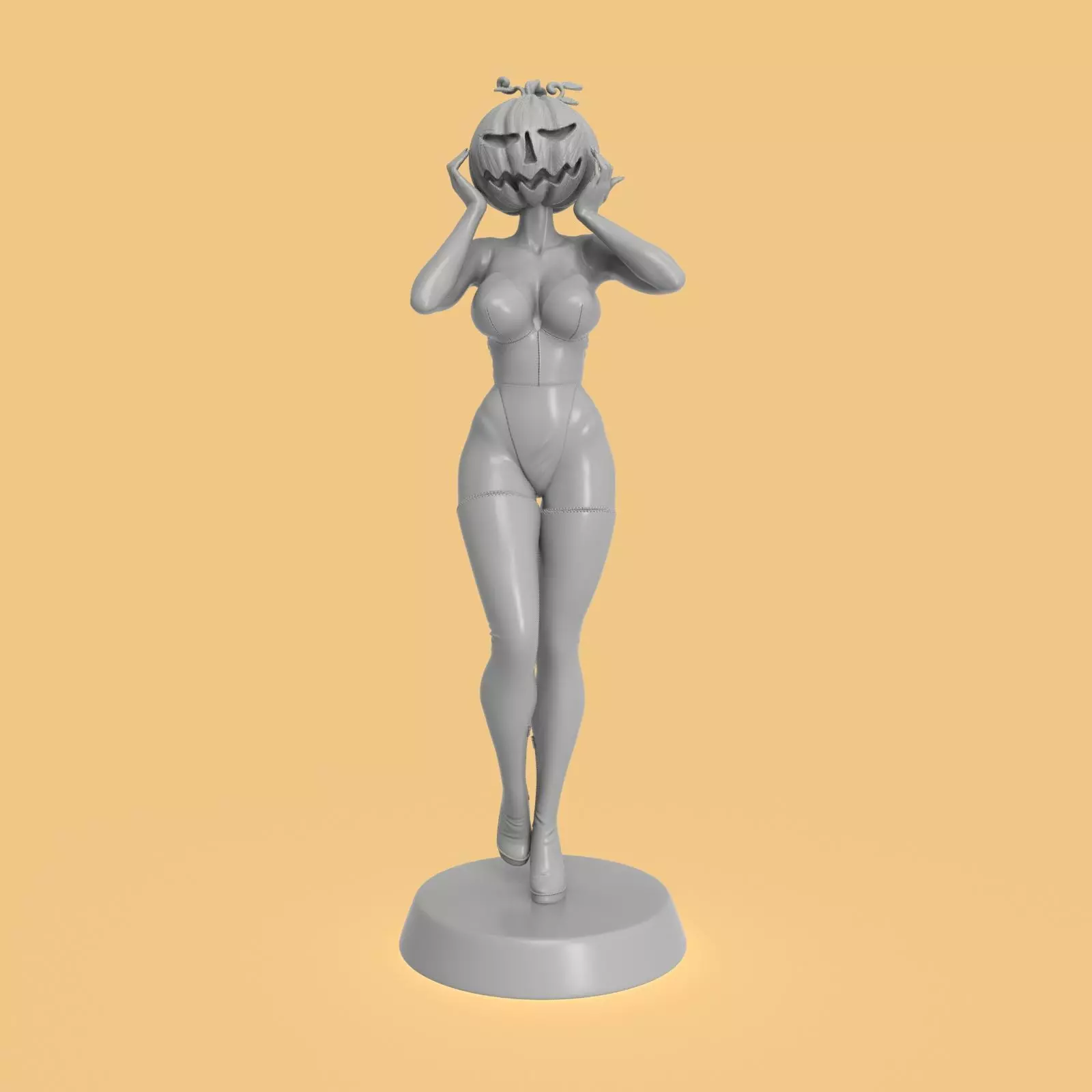 Lady Pumpkinhead 3D print model_0