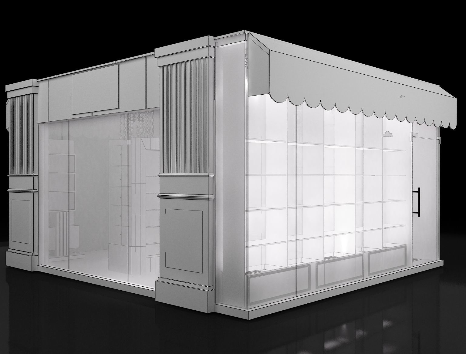 Model shop Store market sweet Biscuits and cookies selling a268  3D model_5