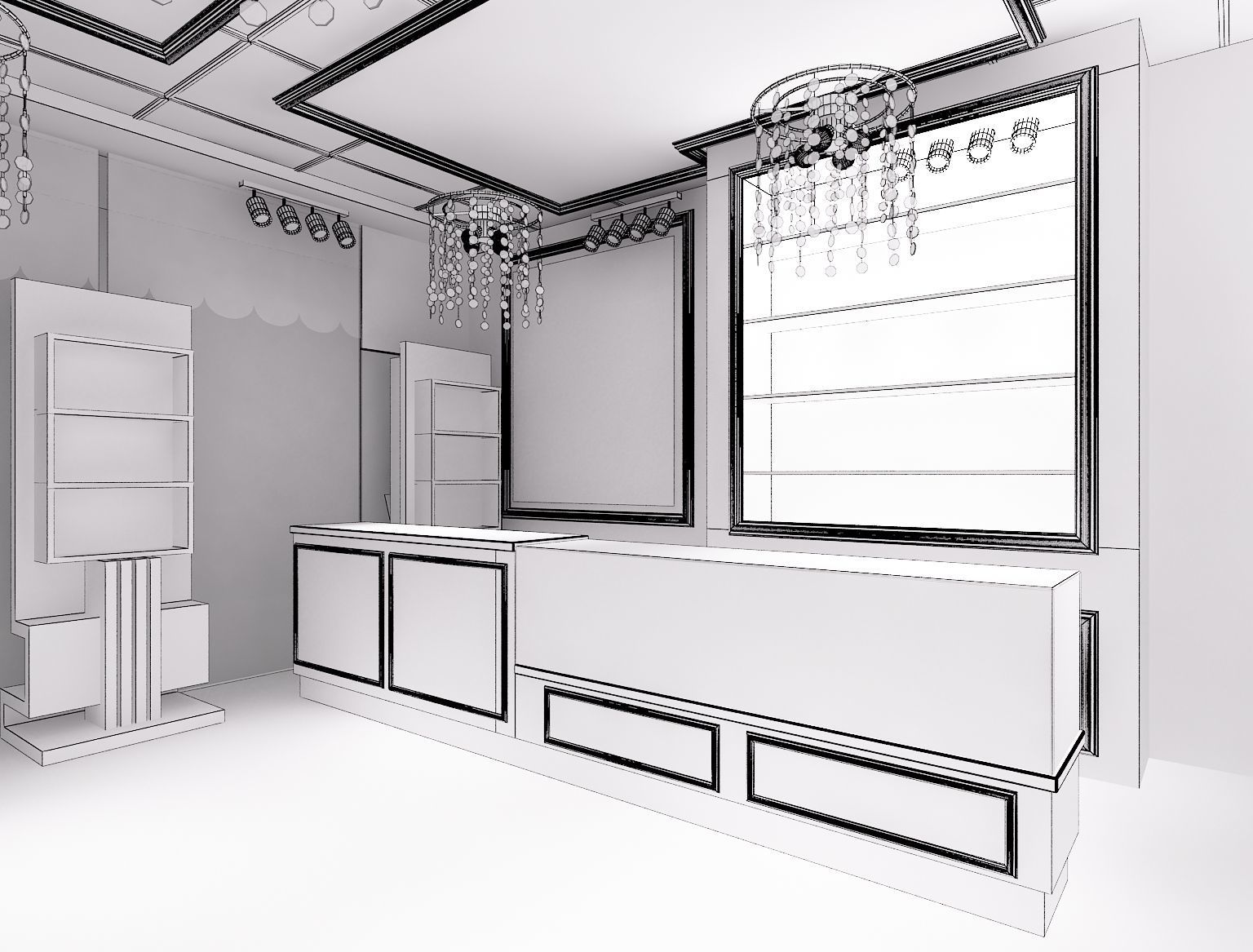 Model shop Store market sweet Biscuits and cookies selling a268  3D model_13