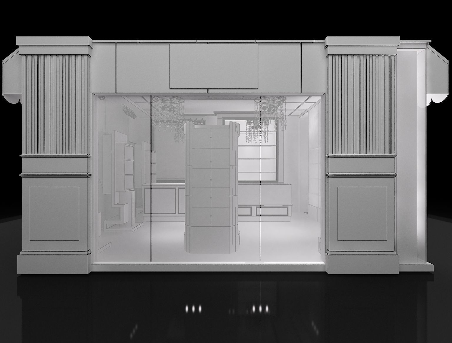 Model shop Store market sweet Biscuits and cookies selling a268  3D model_15