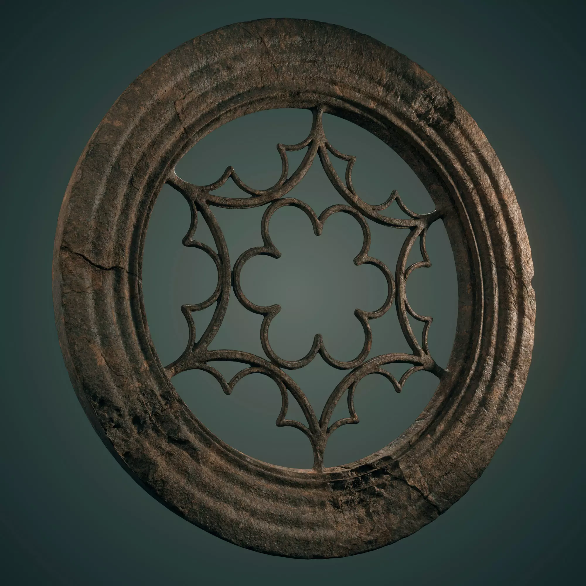 Medieval Circular Windows 01 3D model_0