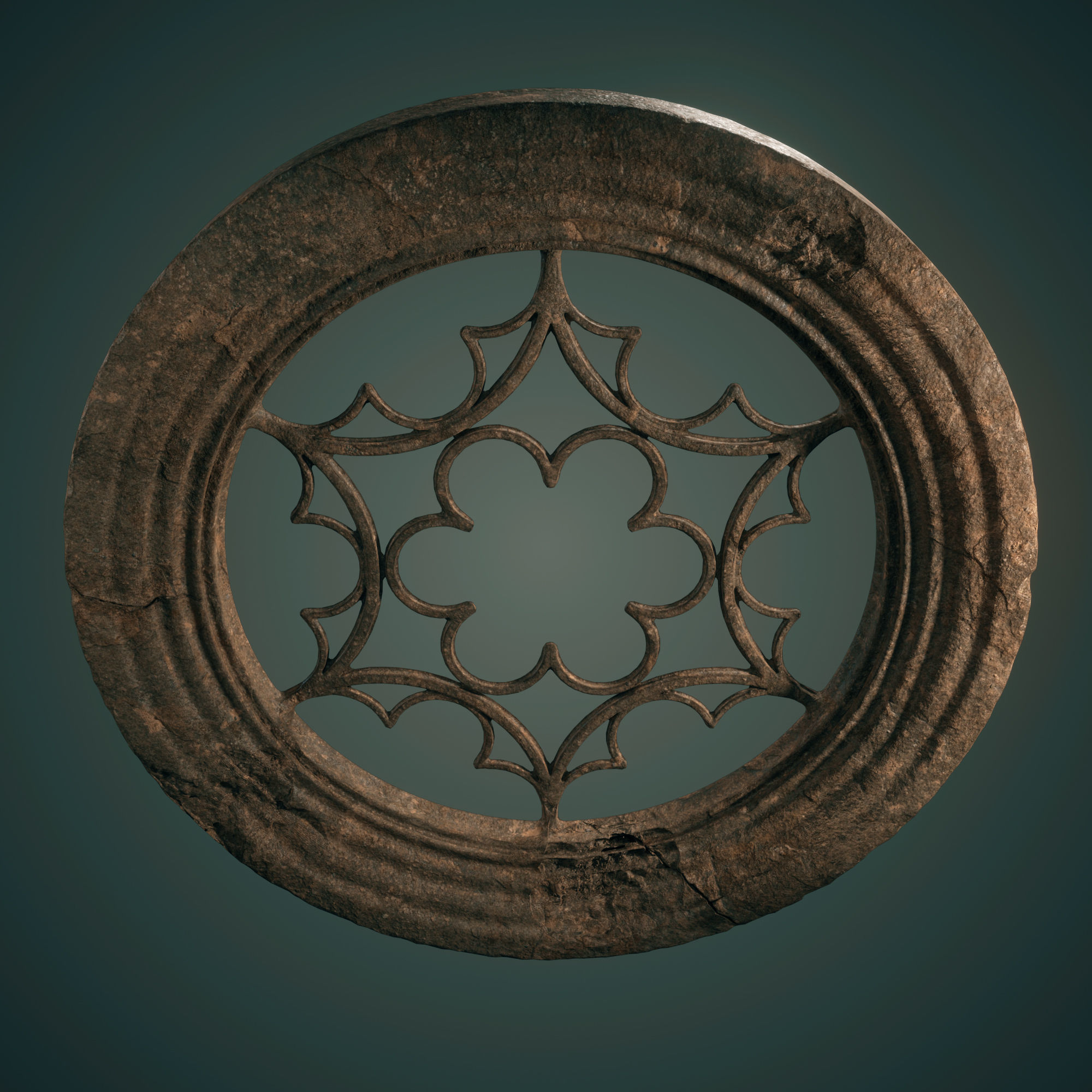 Medieval Circular Windows 01 3D model_1