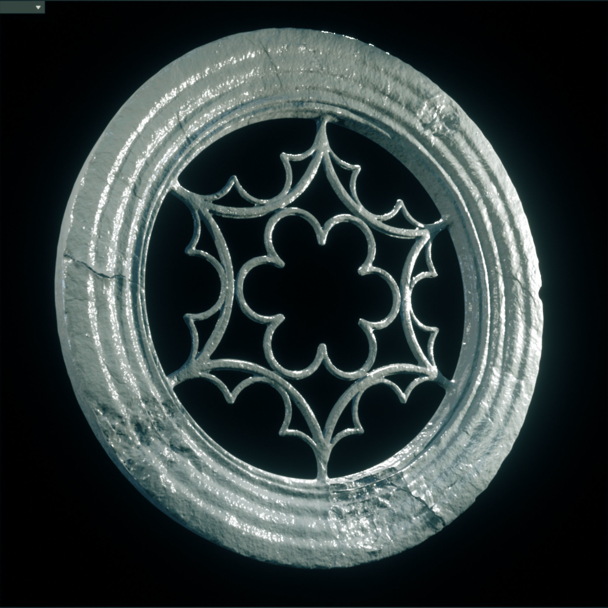 Medieval Circular Windows 01 3D model_3