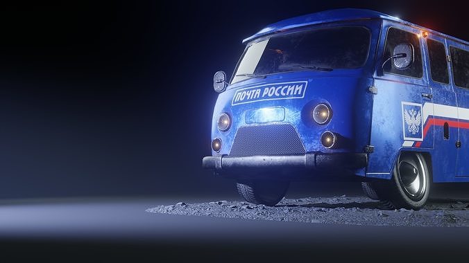 Game-ready Low-Poly model UAZ 452 Low-poly 3D model