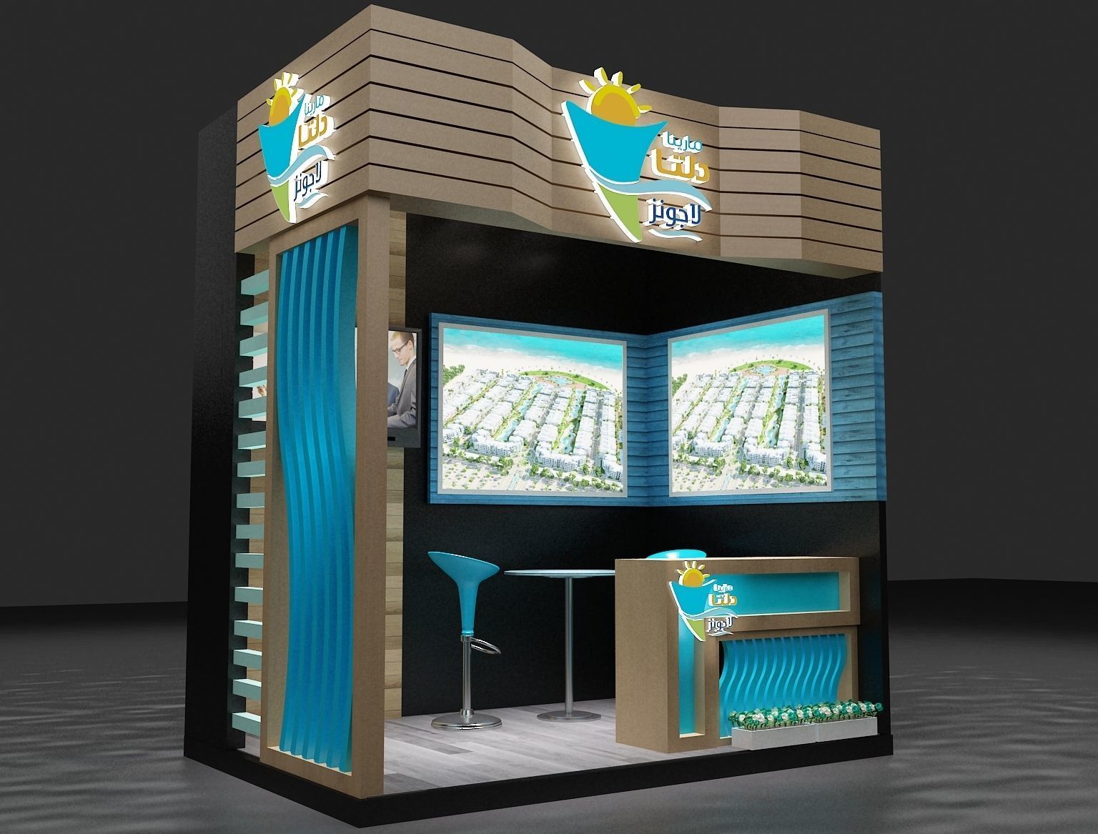 Booth Exhibition Stand a263 3D model_13
