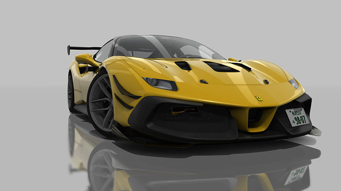 Ferrari 488 GTO  Low-poly 3D model