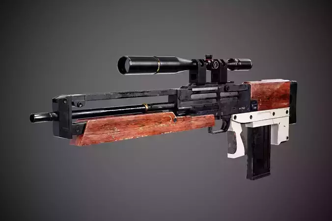 Carrack 300 sniper rifle Low-poly 3D model