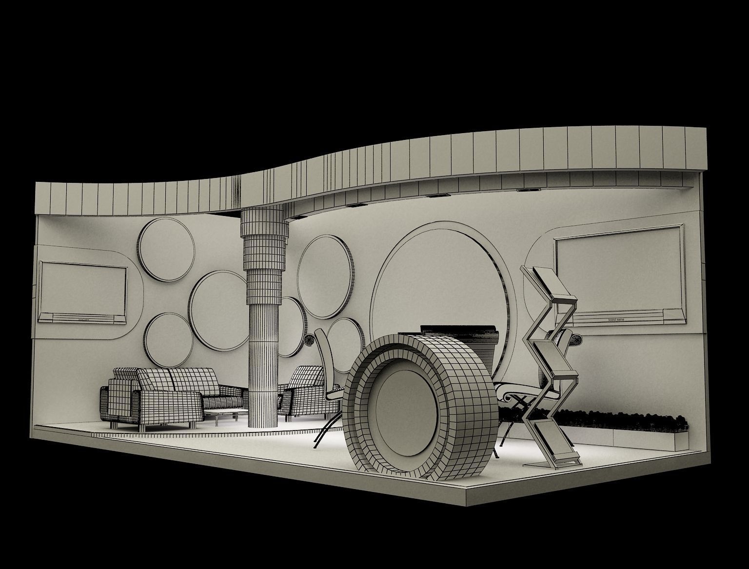 Booth Exhibition Stand a255b 3D model_1
