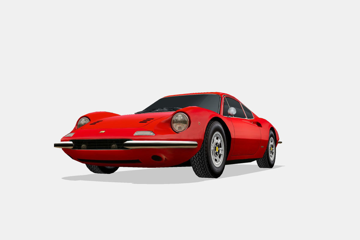 Ferrari Dino 246 GT 1969 Low-poly 3D model_4