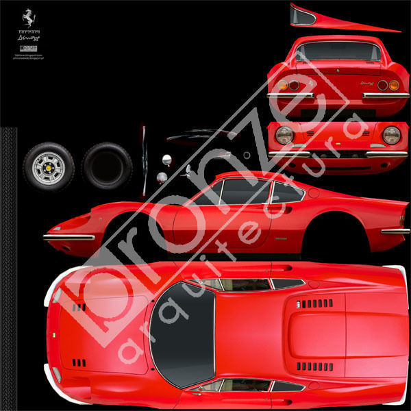 Ferrari Dino 246 GT 1969 Low-poly 3D model_22