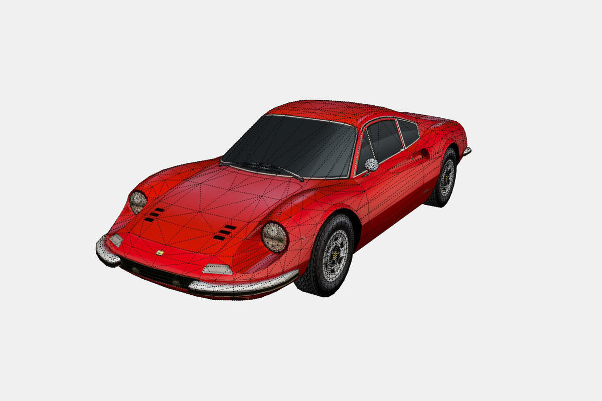Ferrari Dino 246 GT 1969 Low-poly 3D model_16