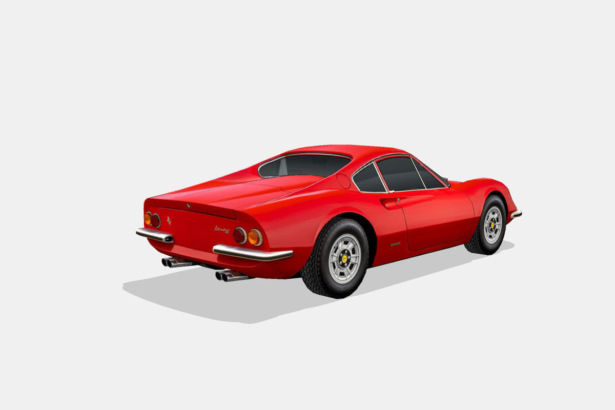 Ferrari Dino 246 GT 1969 Low-poly 3D model_2