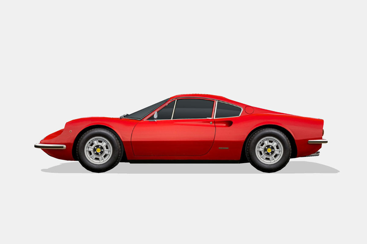 Ferrari Dino 246 GT 1969 Low-poly 3D model_6